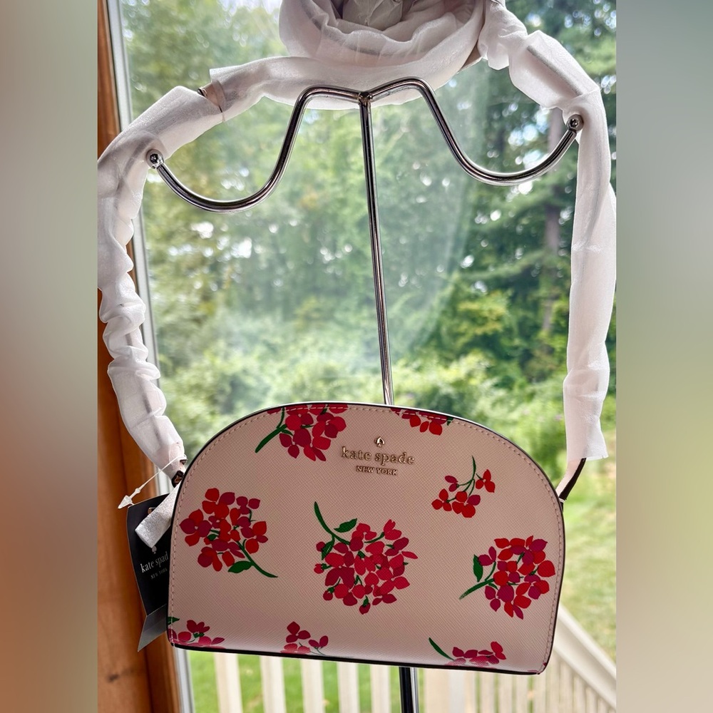 NWT Kate Spade Perry Floral Saffiano Dome Crossbody Bag – Fresh Peach Multi - Picture 9 of 10